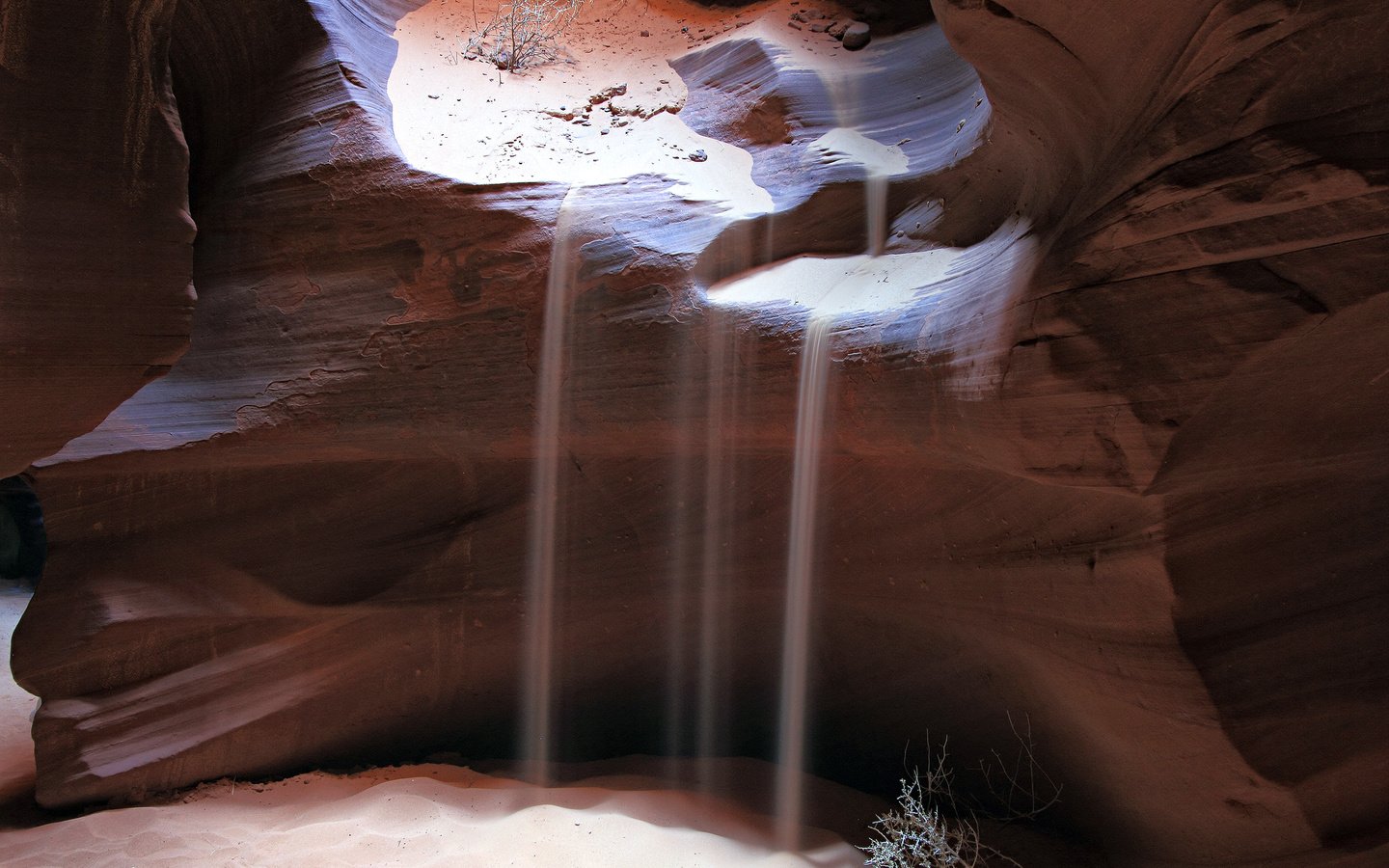 Обои песок, каньон, сша, каньон антилопы, пещера, штат аризона, sand, canyon, usa, antelope canyon, cave, arizona разрешение 2048x1366 Загрузить