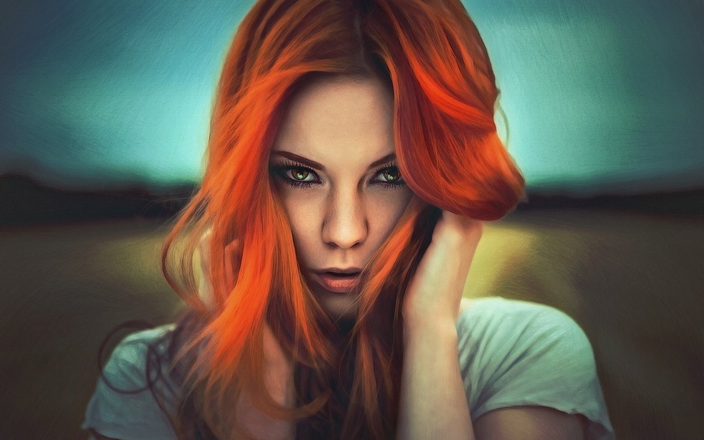 Обои девушка, портрет, взгляд, рыжая, зара axeronias, girl, portrait, look, red, zara axeronias разрешение 1920x1280 Загрузить