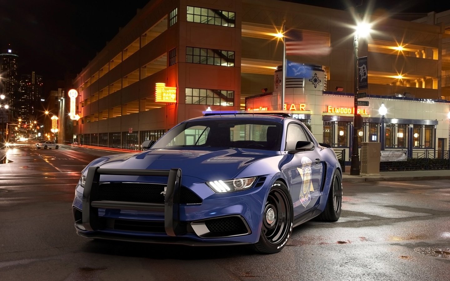 Обои ford mustang, 2017, polis araba, sedan tasarımı, abd, gece разрешение 2560x1600 Загрузить