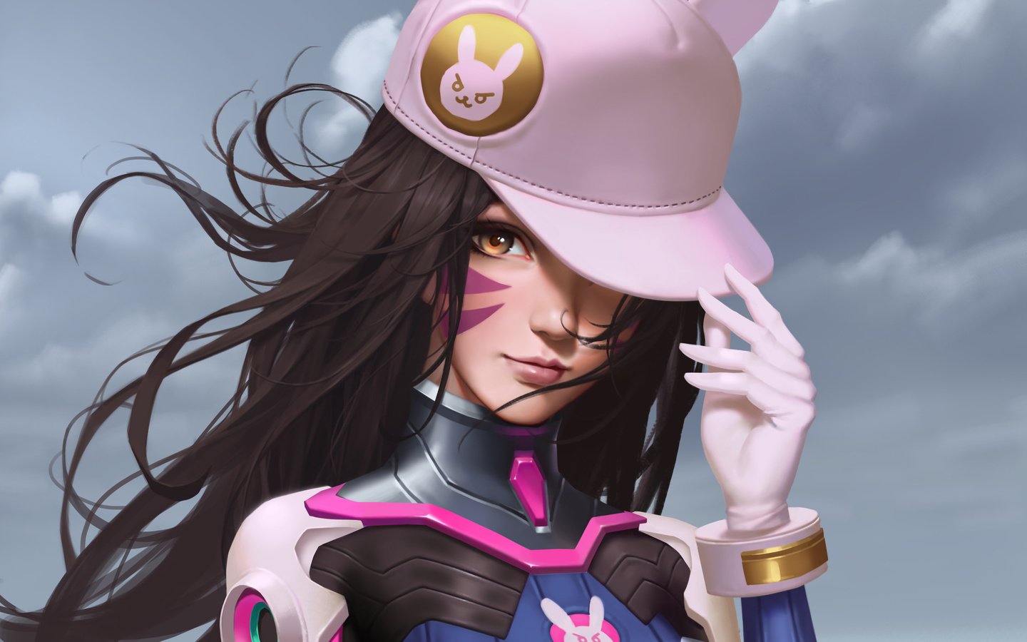 Обои девушка, взгляд, волосы, лицо, overwatch, d.va, girl, look, hair, face разрешение 1920x1498 Загрузить