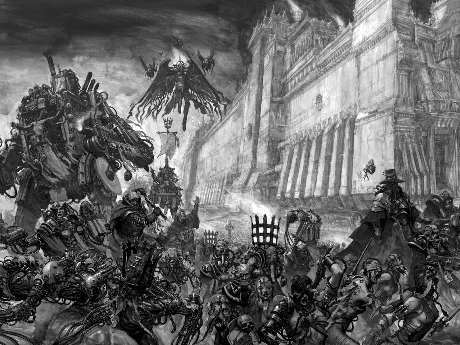 Обои охотники, warhammer 40k, охота, karl kopinski, сёстры, на ведем, инквизиция, adeptus soritas, битвы, hunters, hunting, sisters, on store, the inquisition, battle разрешение 2362x1637 Загрузить