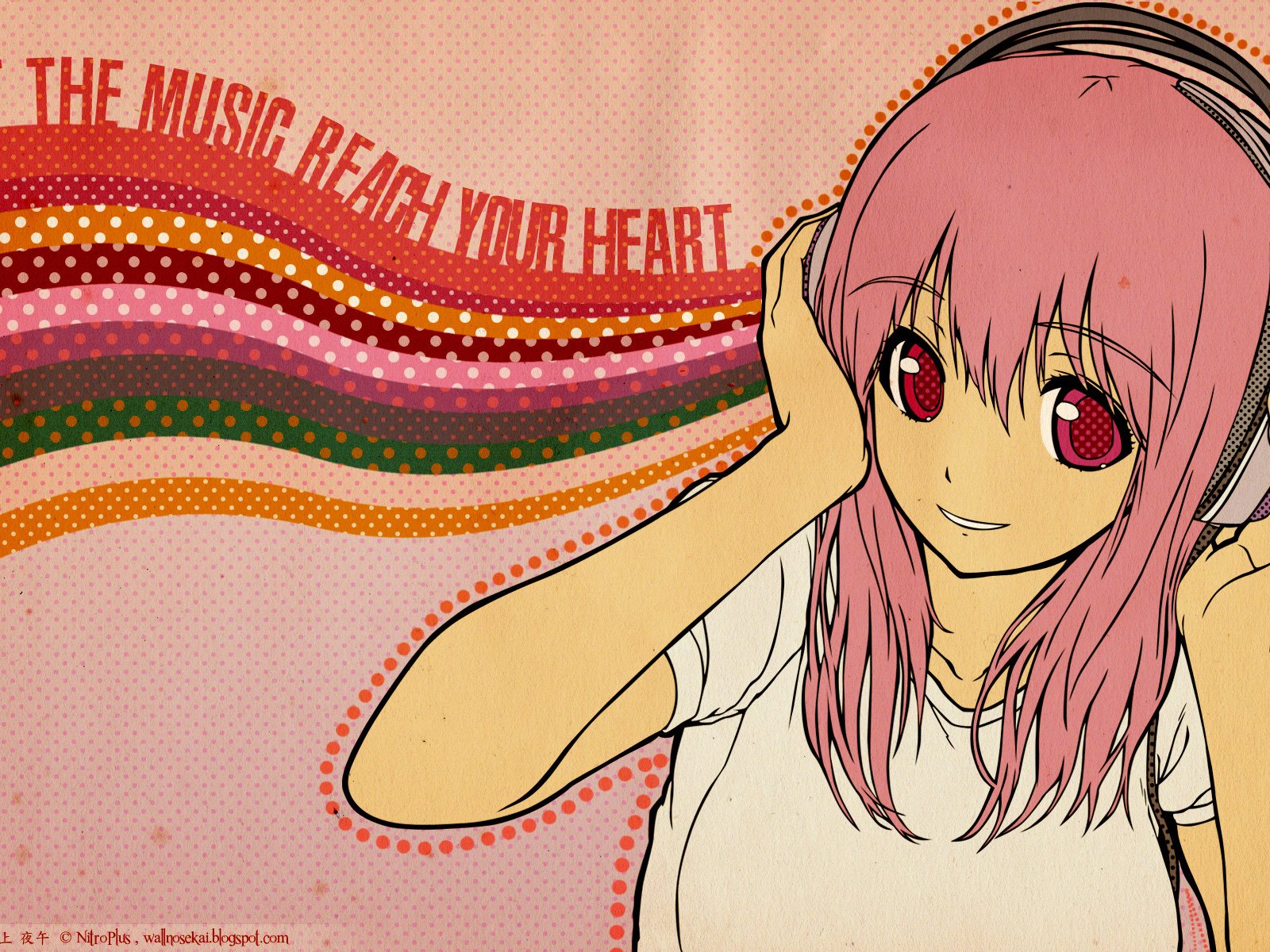 Обои девушка, музыка, наушники, nitroplus, girl, music, headphones разрешение 1920x1200 Загрузить