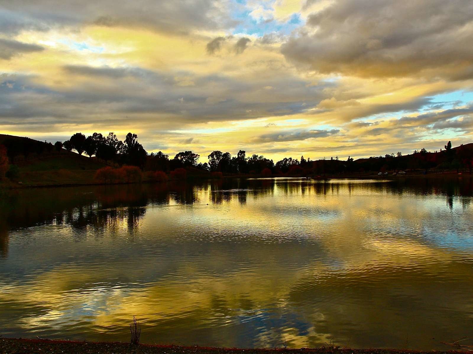 Обои озеро, закат, lake, sunset разрешение 1920x1200 Загрузить