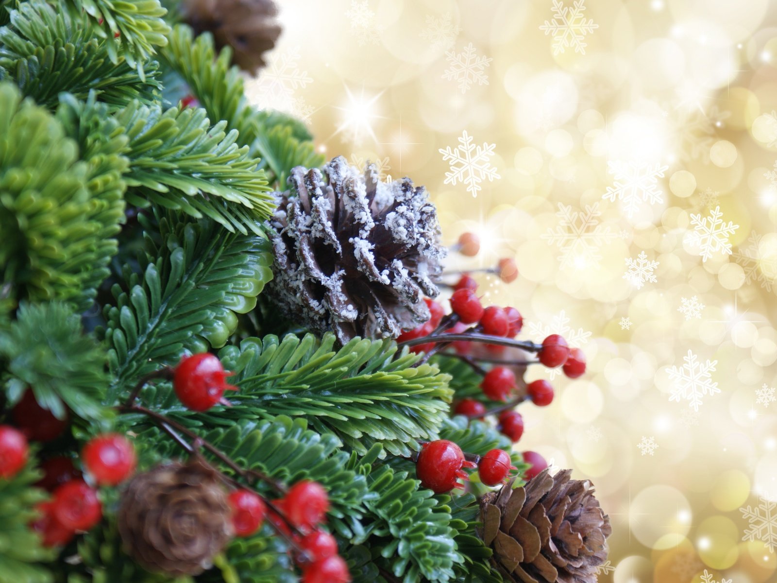 Обои новый год, елка, ягоды, рождество, шишки, декорация, счастливого рождества, рождественское украшение, new year, tree, berries, christmas, bumps, decoration, merry christmas, christmas ornament разрешение 4592x3056 Загрузить