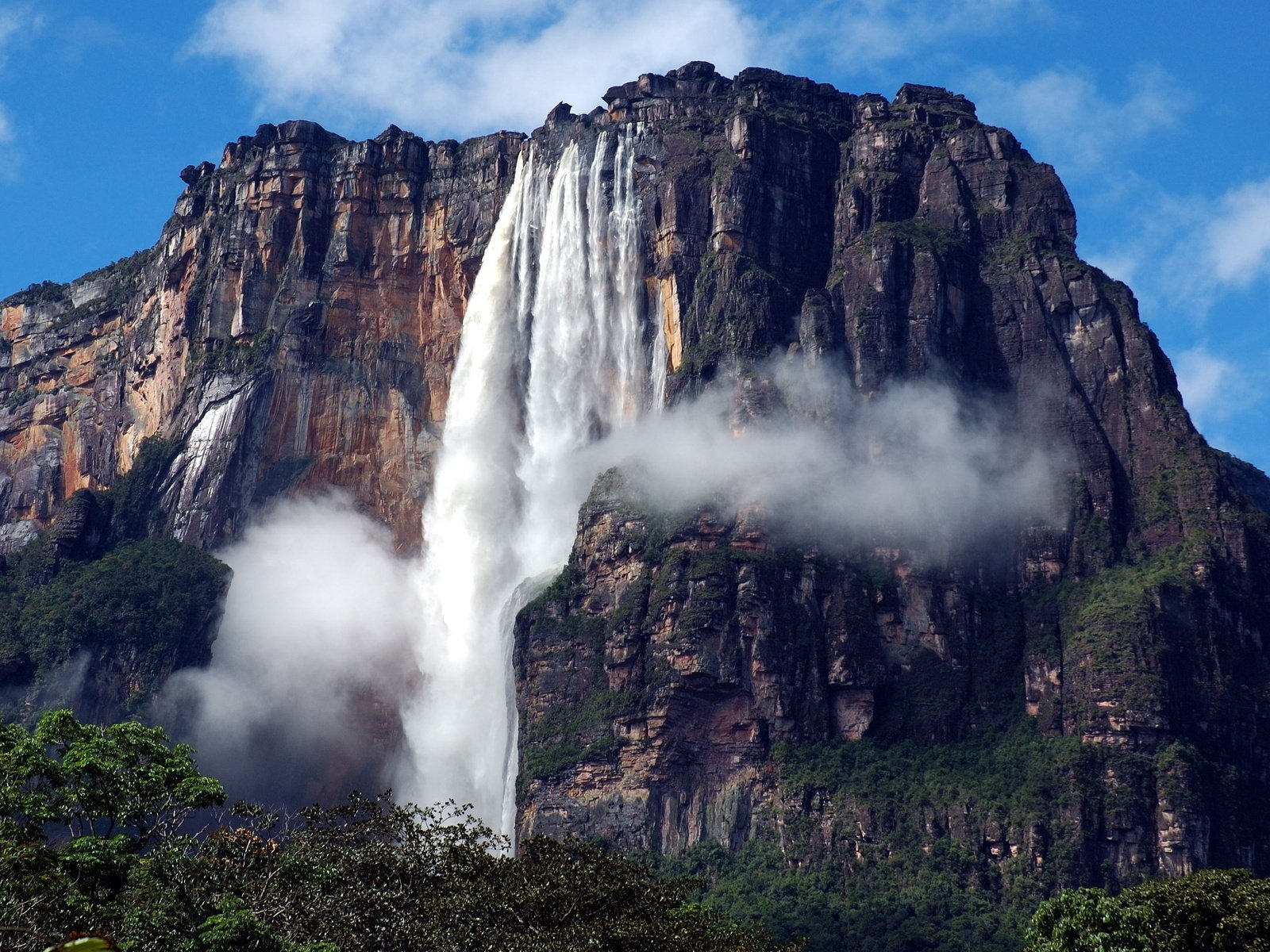 Обои гора, водопад, венесуэла, гайана, водопад анхель, mountain, waterfall, venezuela, guyana, angel falls разрешение 1920x1200 Загрузить