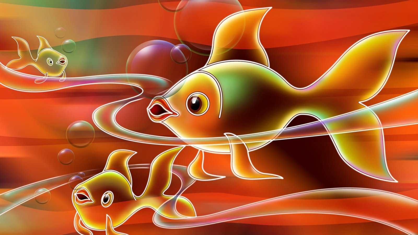 Обои рисунок, рыбки, пузыри, figure, fish, bubbles разрешение 1920x1200 Загрузить