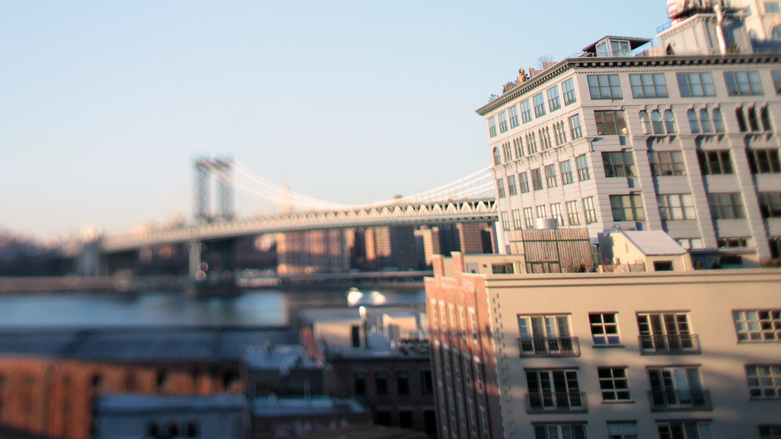 Обои нью-йорк, tilt-shift, бруклинский мост, new york, brooklyn bridge разрешение 1920x1200 Загрузить