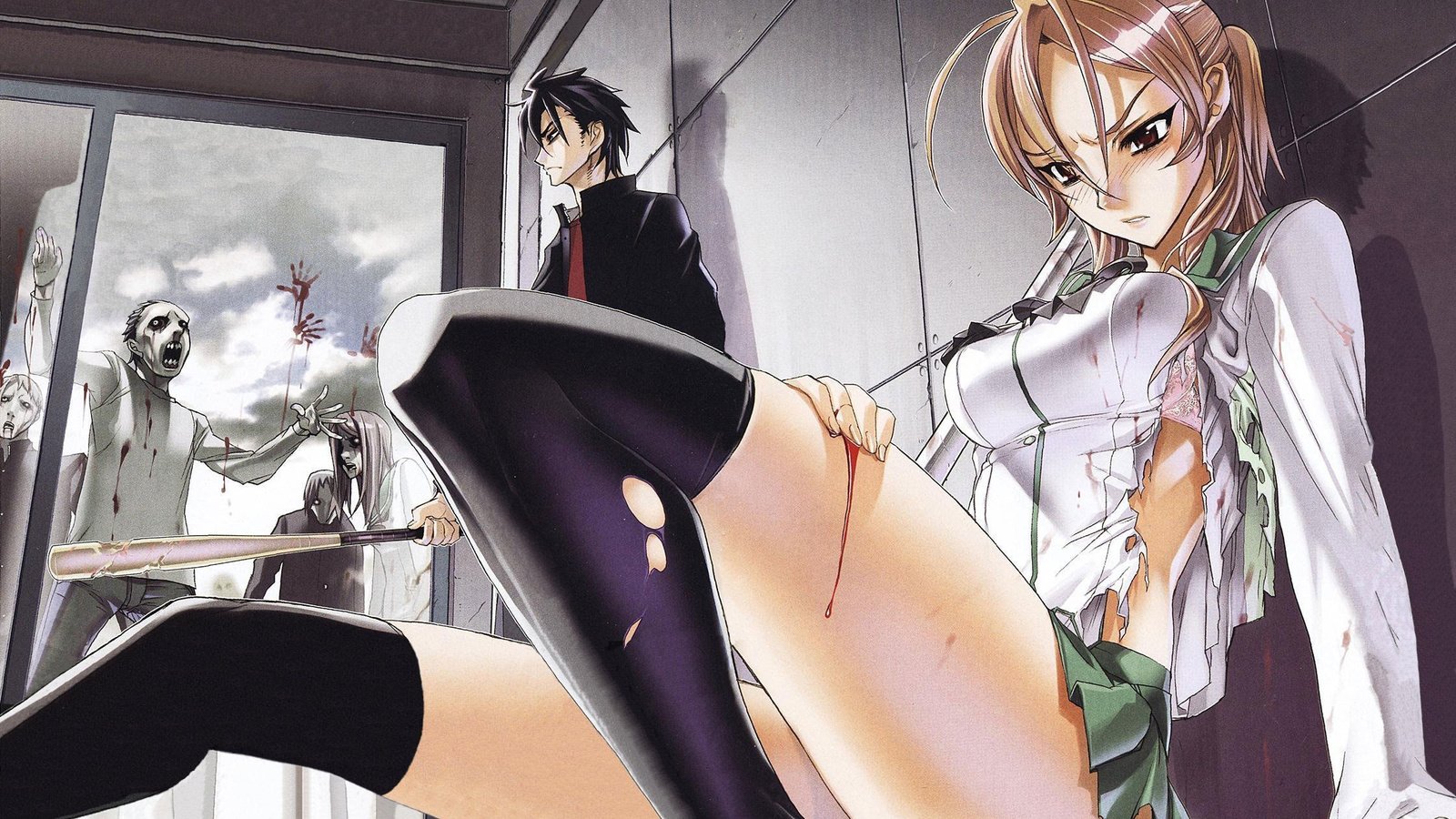 Обои highschool of the dead, zombo, napadenie, ranena разрешение 2243x1600 Загрузить