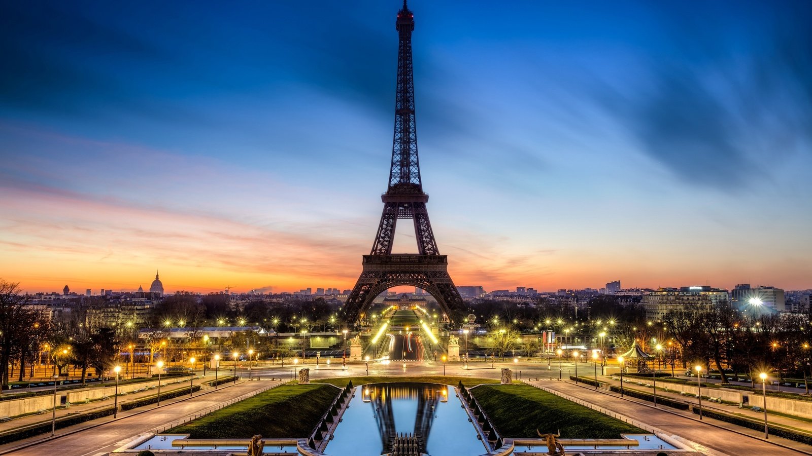 Обои вечер, париж, франция, эйфелева башня, la tour eiffel, франци, the evening, paris, france, eiffel tower разрешение 2560x1600 Загрузить