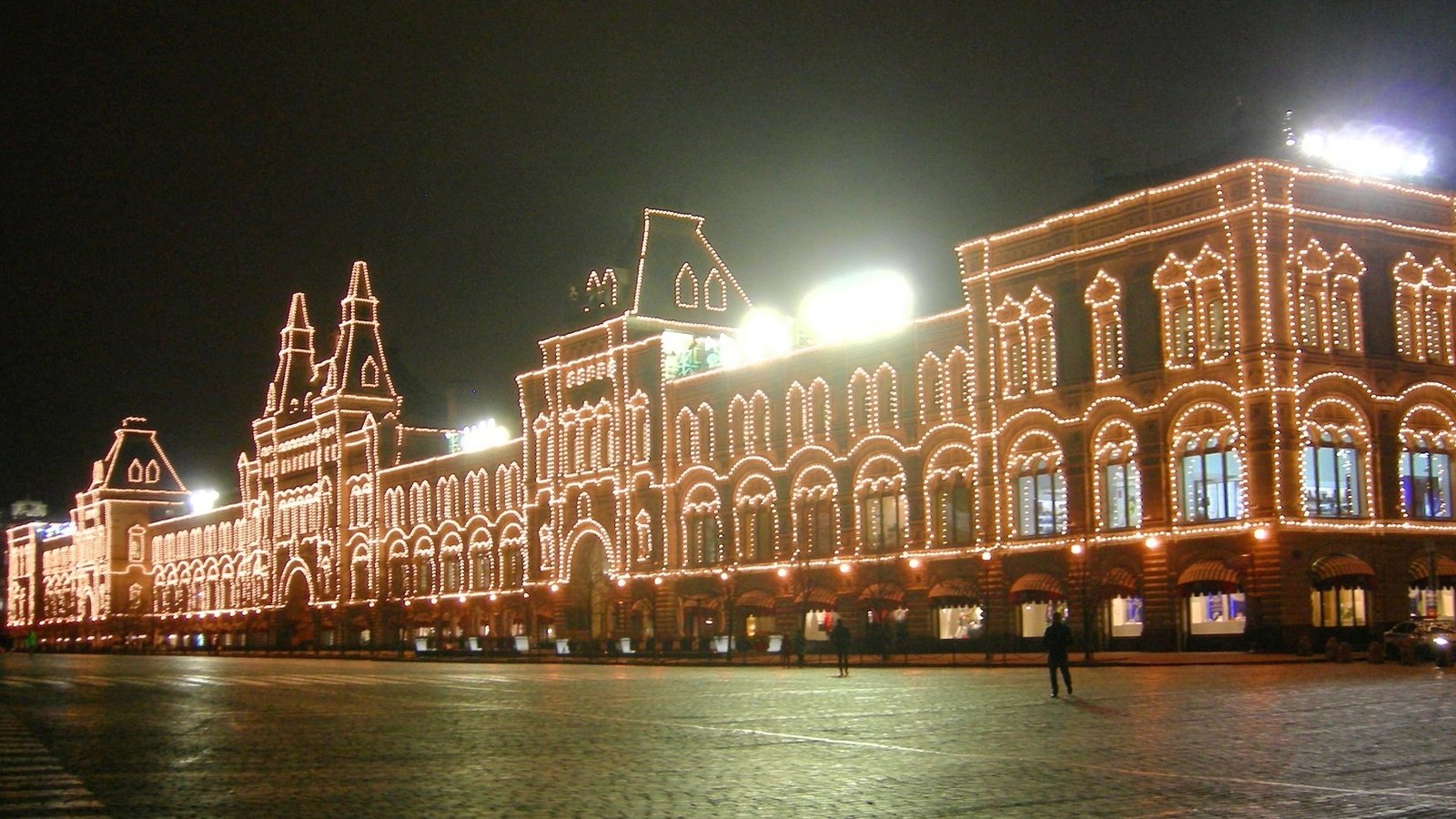 Обои ночь, москва, красная площадь, гум, night, moscow, red square, gum разрешение 1920x1200 Загрузить