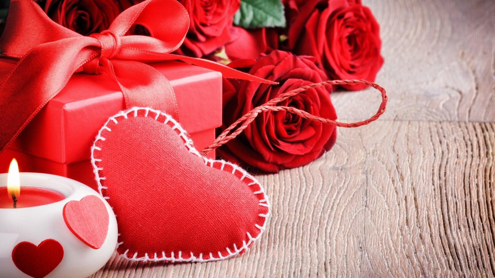 Обои цветы, розы, сердечко, сердце, свеча, подарок, день святого валентина, 14 февраля, flowers, roses, heart, candle, gift, valentine's day, 14 feb разрешение 1920x1200 Загрузить
