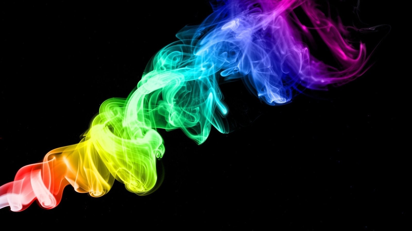 Обои цвета, дым, радуга, черный фон, color, smoke, rainbow, black background разрешение 1920x1080 Загрузить