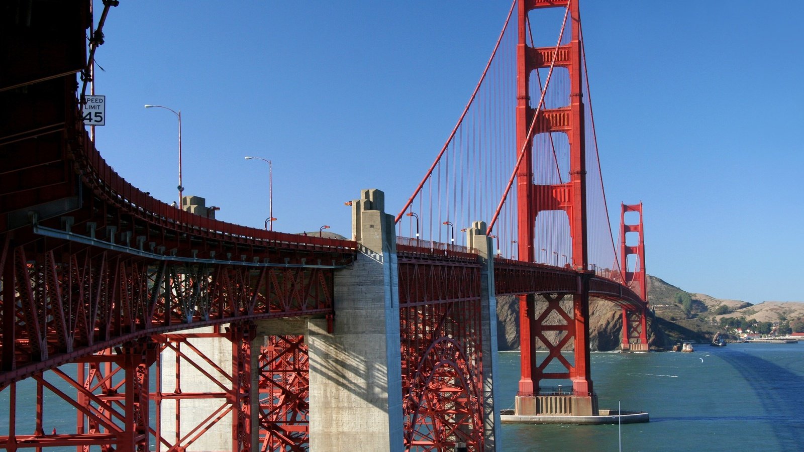 Обои мост, залив, сша, сан-франциско, опора, золотые ворота, bridge, bay, usa, san francisco, support, golden gate разрешение 2048x1331 Загрузить