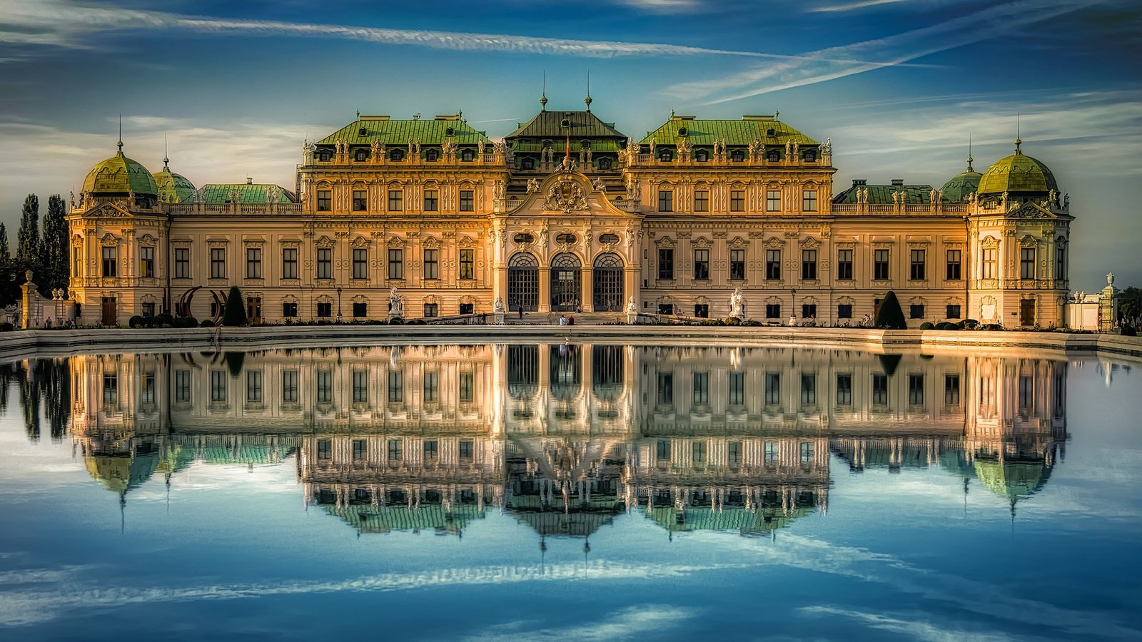 Обои вода, отражение, австрия, вена, бельведер, water, reflection, austria, vienna, belvedere разрешение 2048x1354 Загрузить