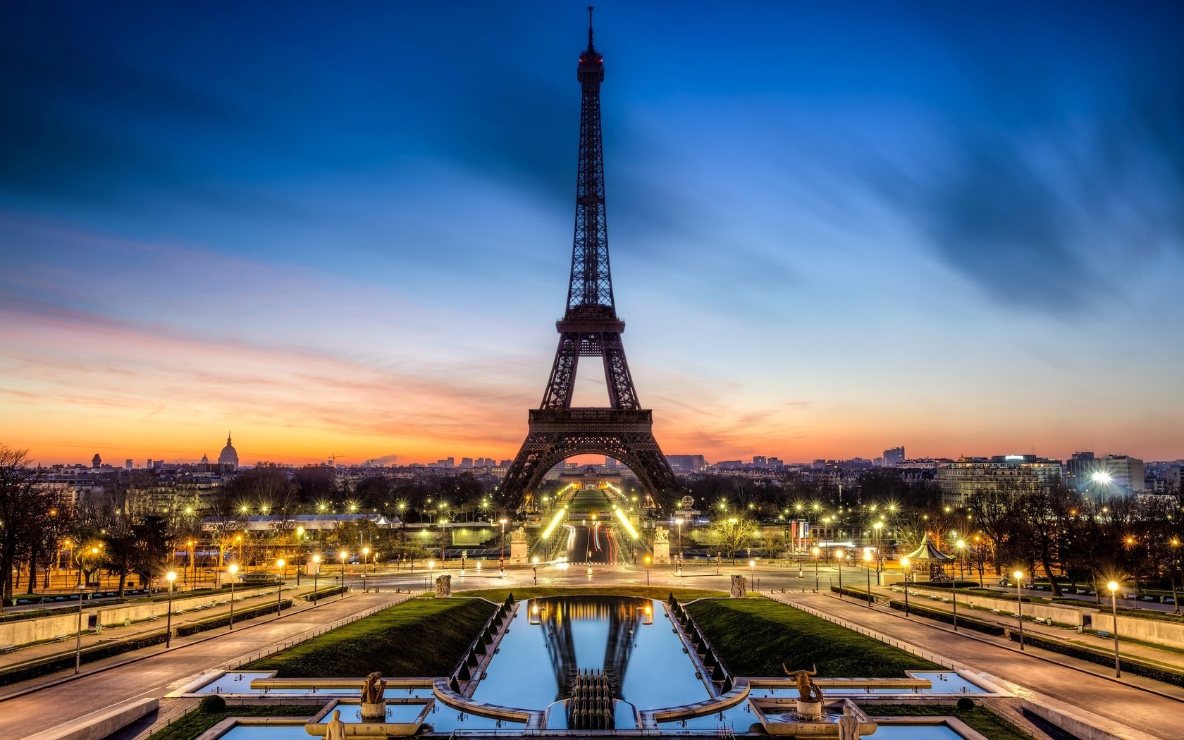 Обои вечер, париж, франция, эйфелева башня, la tour eiffel, франци, the evening, paris, france, eiffel tower разрешение 2560x1600 Загрузить