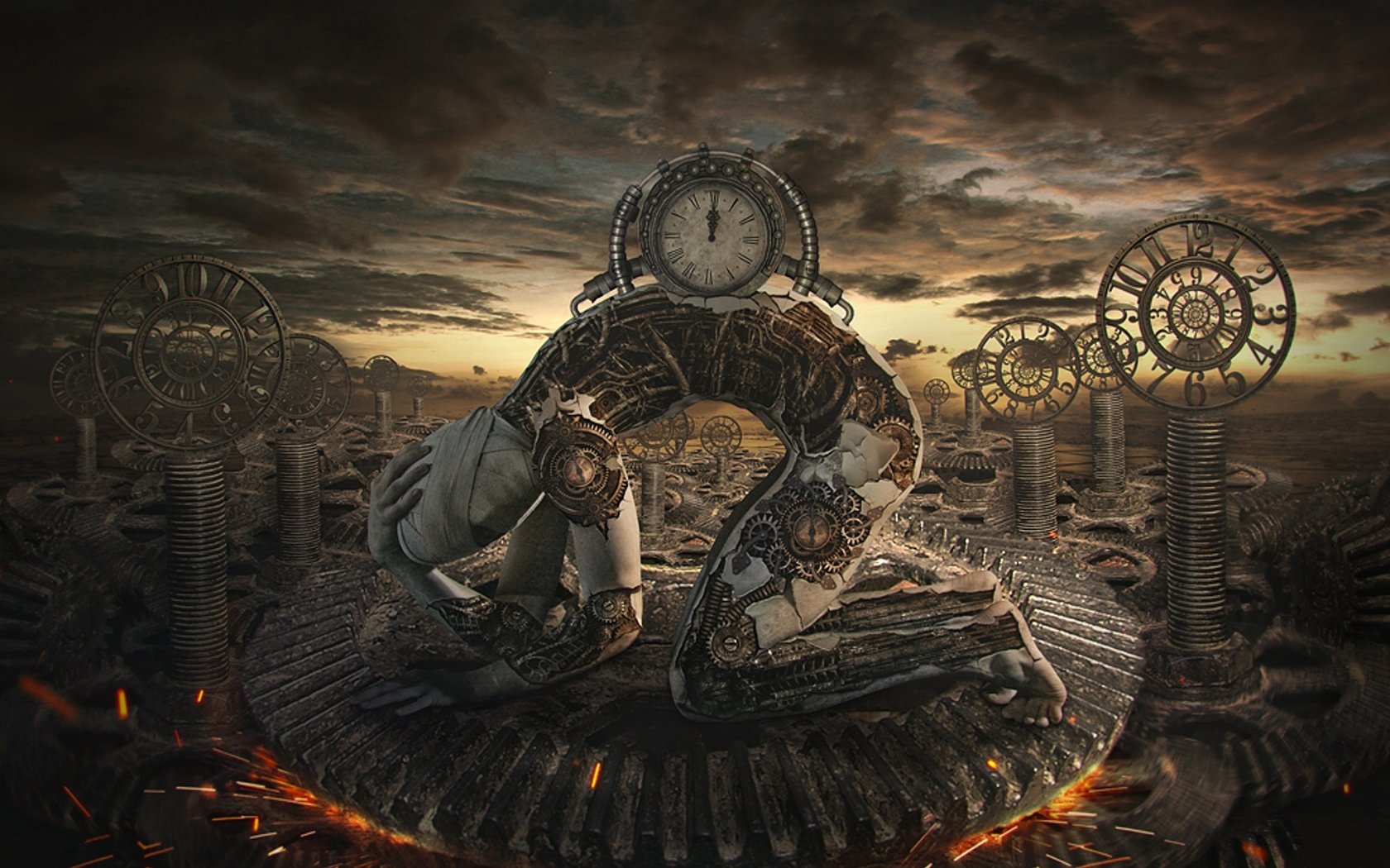 Обои время, gears of time, шестерня, time, gear разрешение 1920x1459 Загрузить