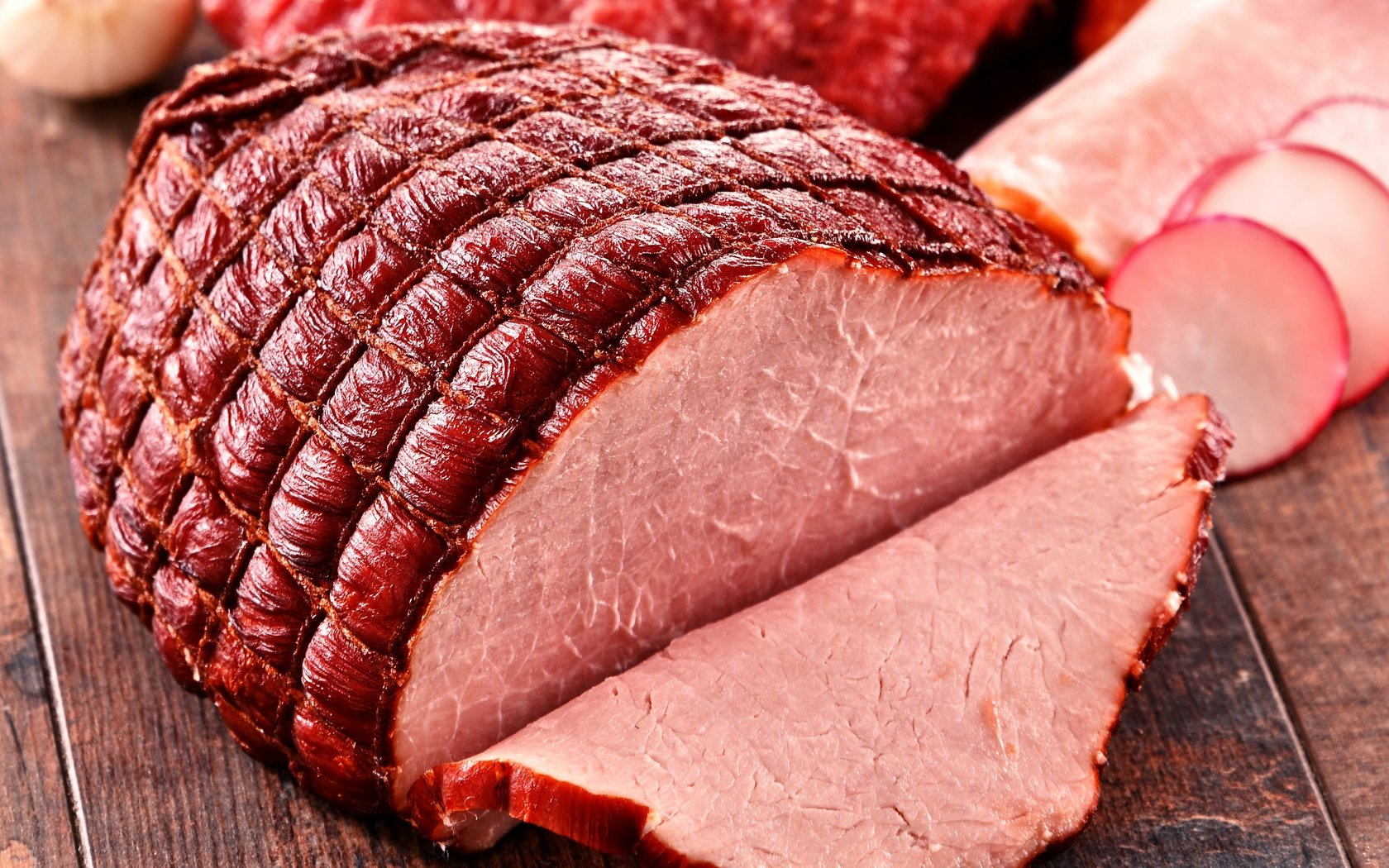 Обои мясо, ветчина, нарезка, мясные продукты, meat, ham, cutting, meat products разрешение 2880x2148 Загрузить