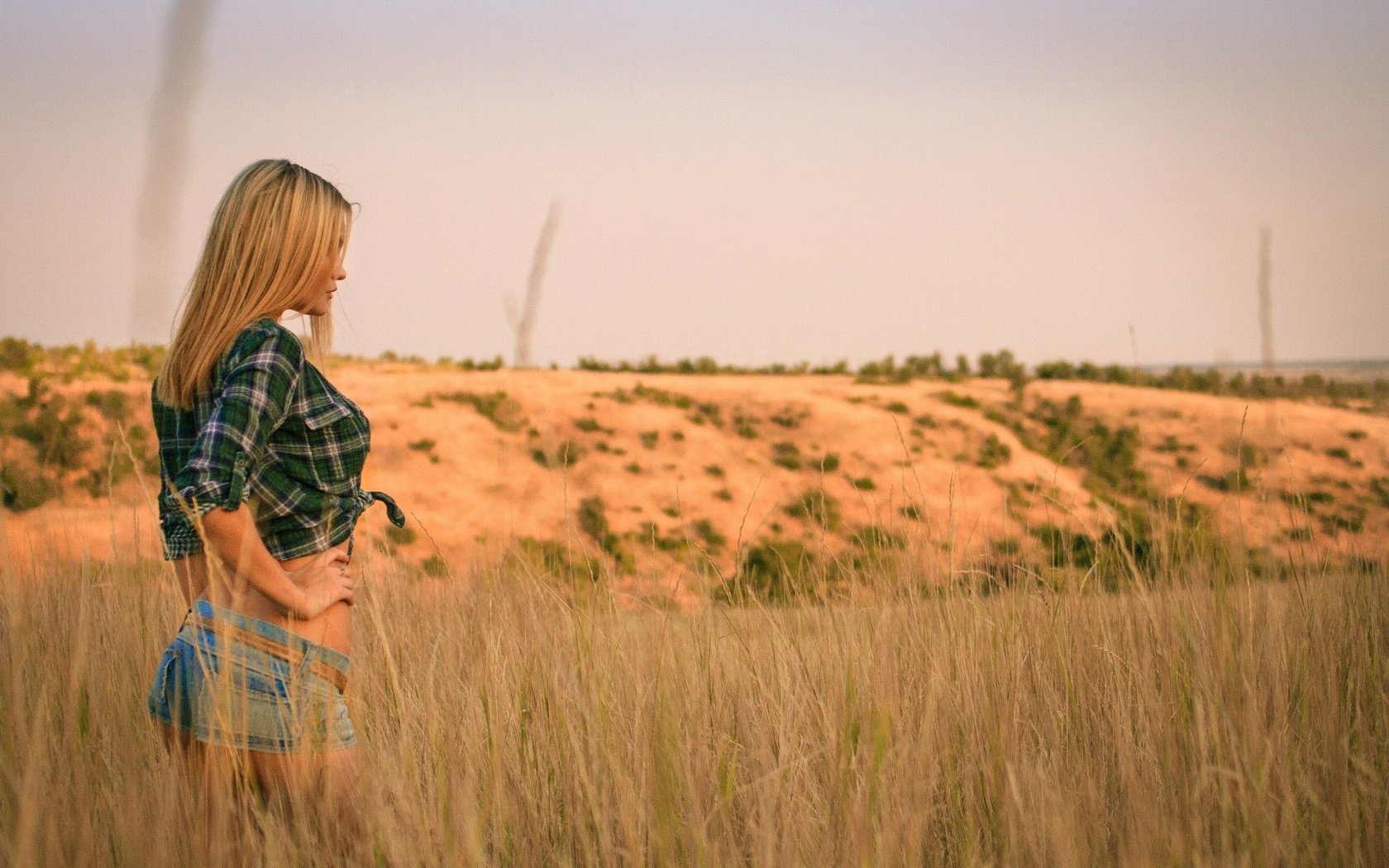 Обои трава, девушка, пейзаж, блондинка, поле, джинсовые шорты, grass, girl, landscape, blonde, field, denim shorts разрешение 2048x1365 Загрузить