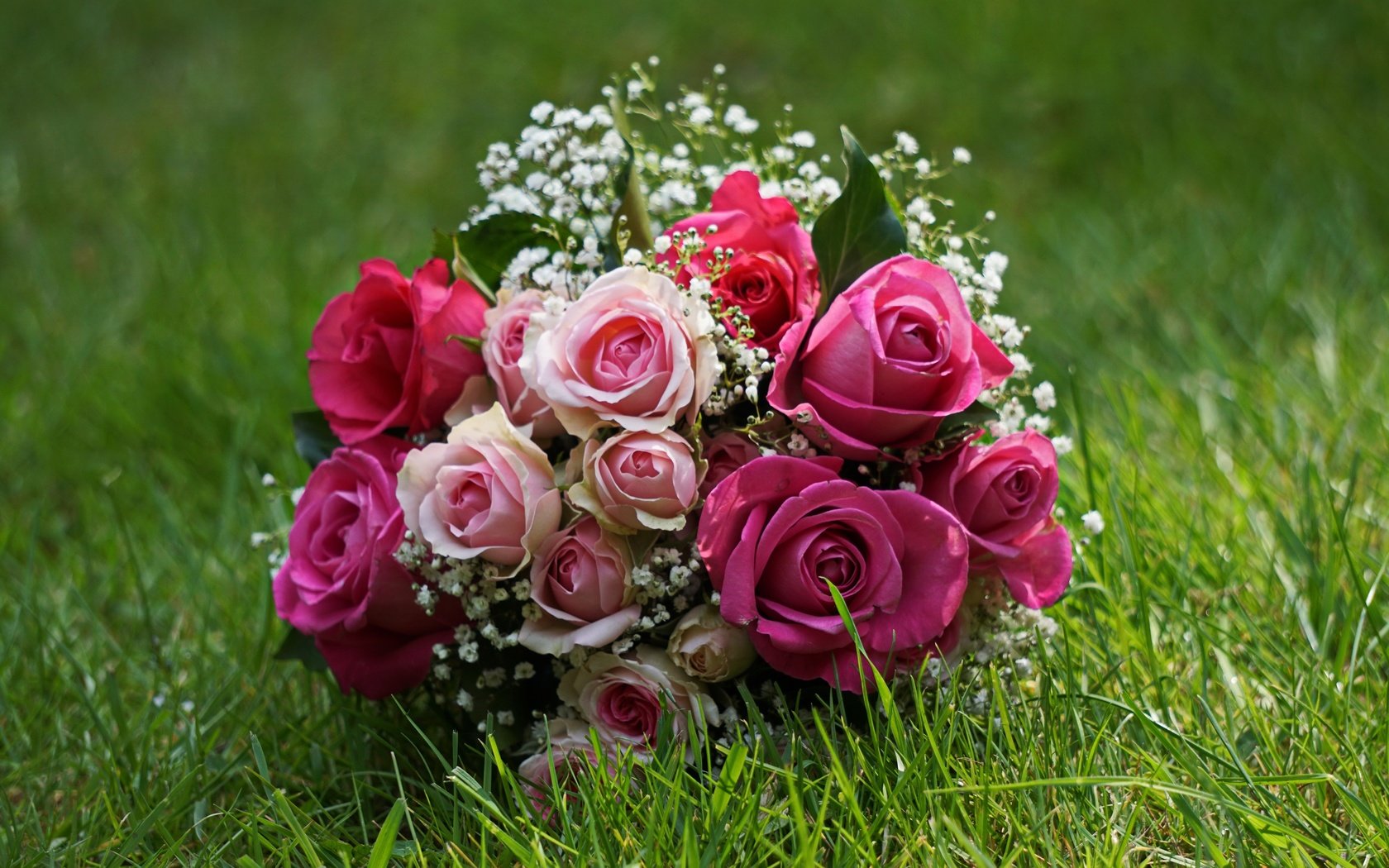 Обои цветы, трава, розы, букет, свадебный букет, гипсофила, flowers, grass, roses, bouquet, wedding bouquet, gypsophila разрешение 3320x2200 Загрузить