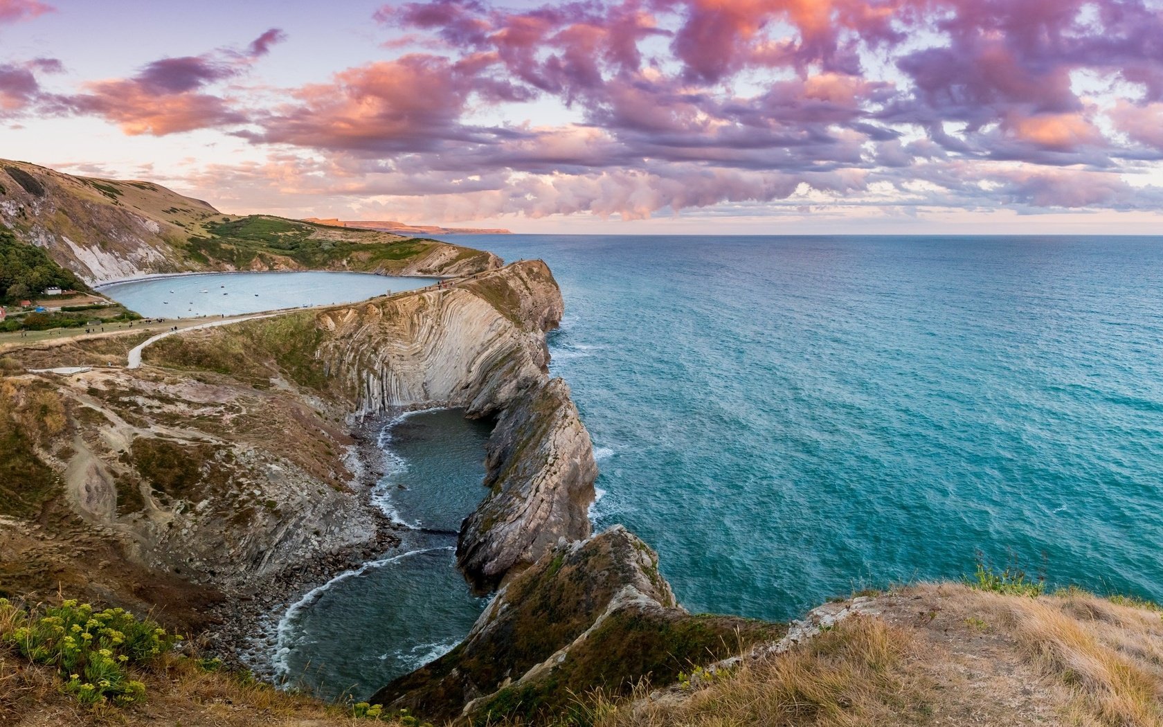 Обои вечер, скалы, закат, море, побережье, морской пейзаж, the evening, rocks, sunset, sea, coast, seascape разрешение 2048x1374 Загрузить