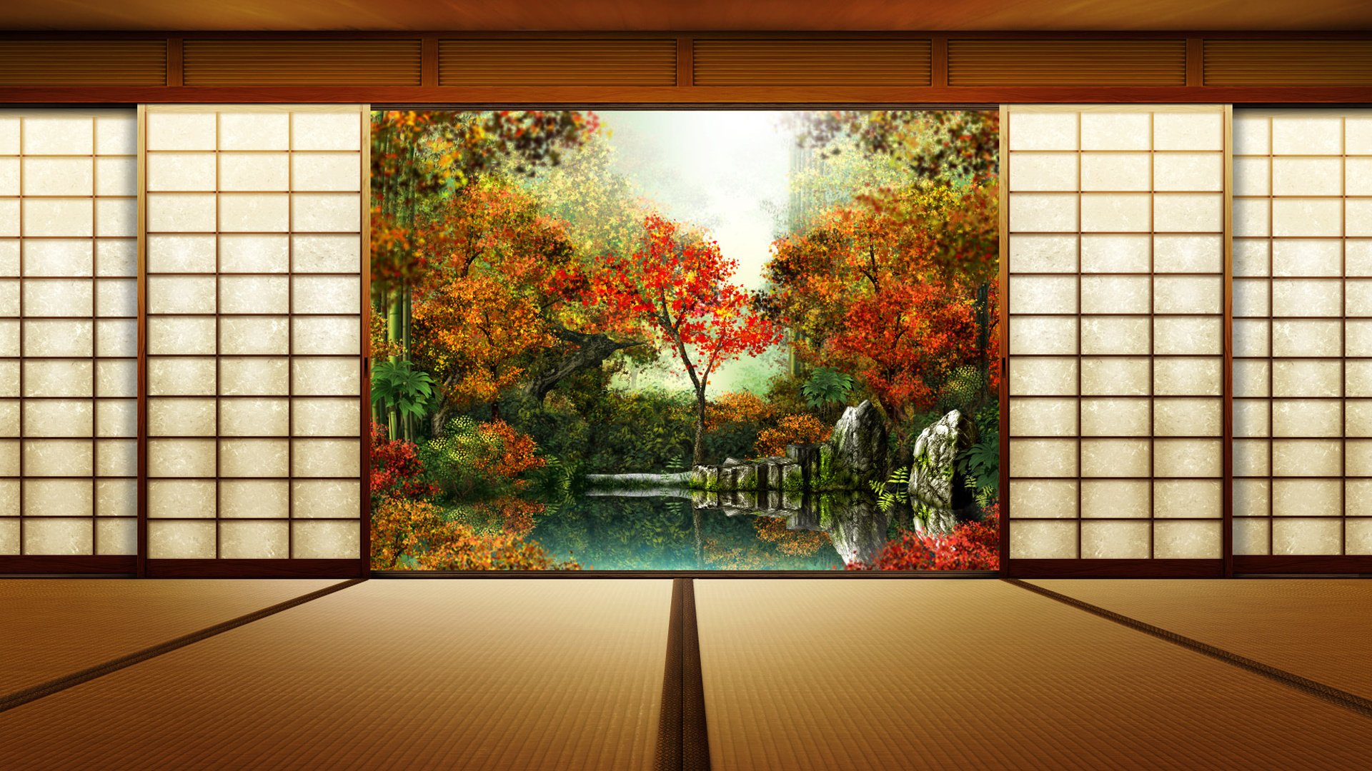 Обои осень, япония, двери, autumn, japan, door разрешение 1920x1200 Загрузить