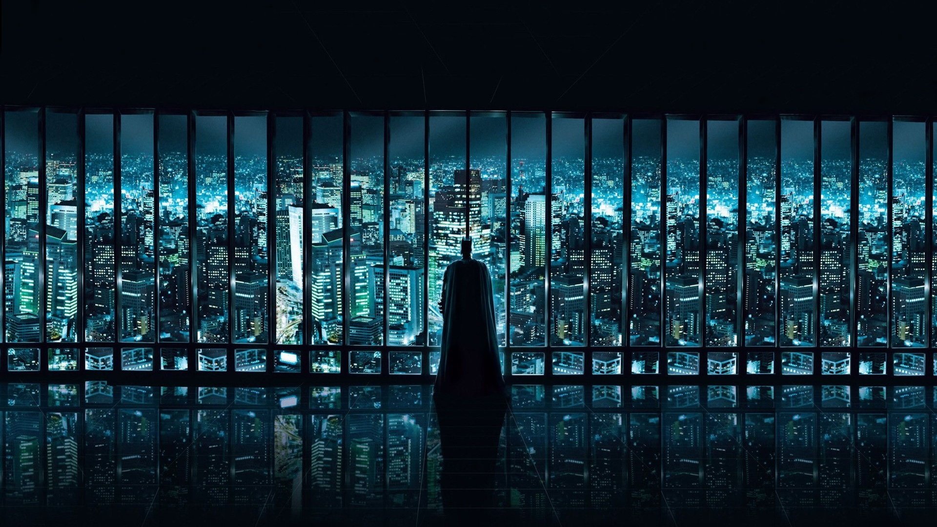 Обои город, окно, бэтмен, the city, window, batman разрешение 1920x1200 Загрузить