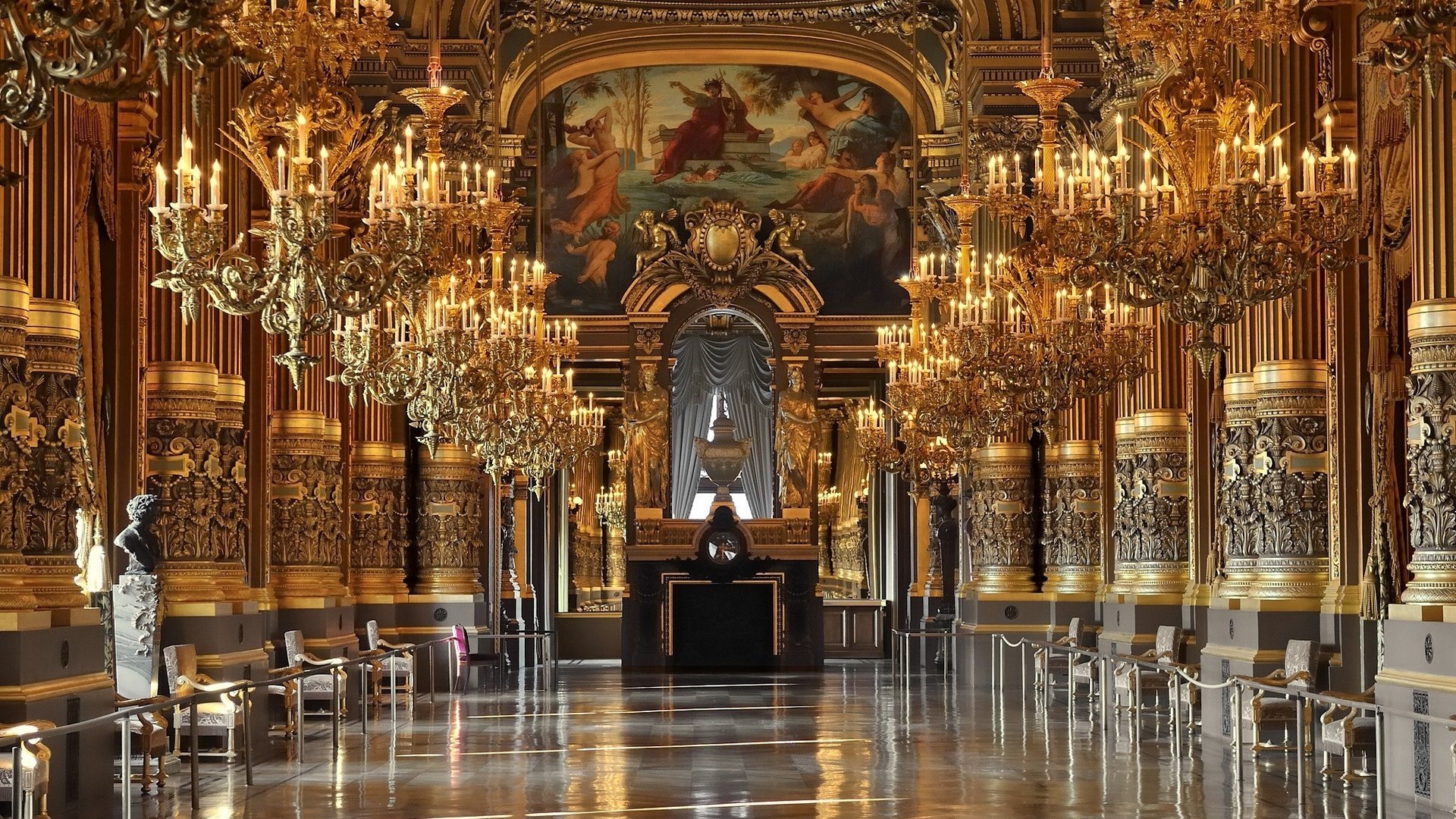 Обои париж, золото, дворец гарнье, опера гарнье, paris, gold, palais garnier, opera garnier разрешение 2048x1366 Загрузить