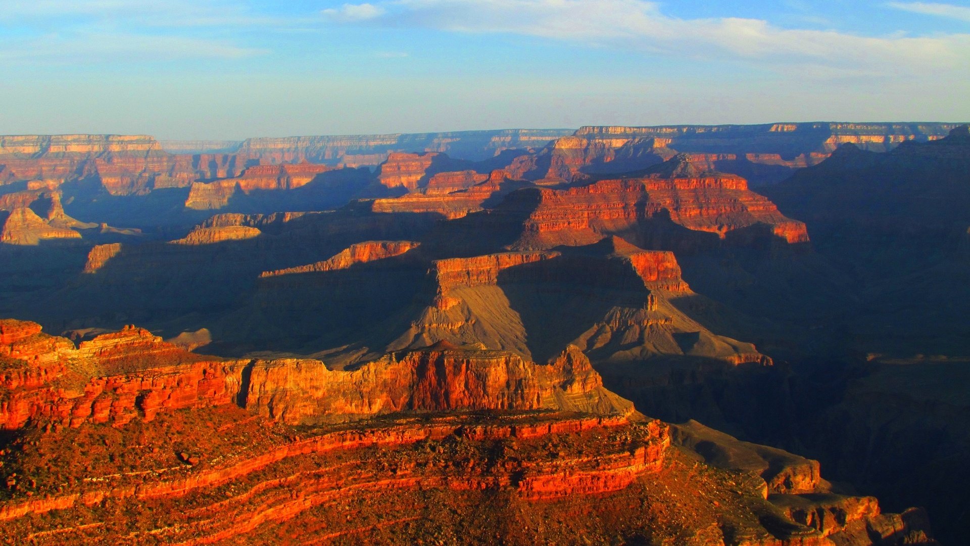 Обои горы, закат, каньон, сша, аризона, grand canyon national park, mountains, sunset, canyon, usa, az разрешение 2048x1314 Загрузить