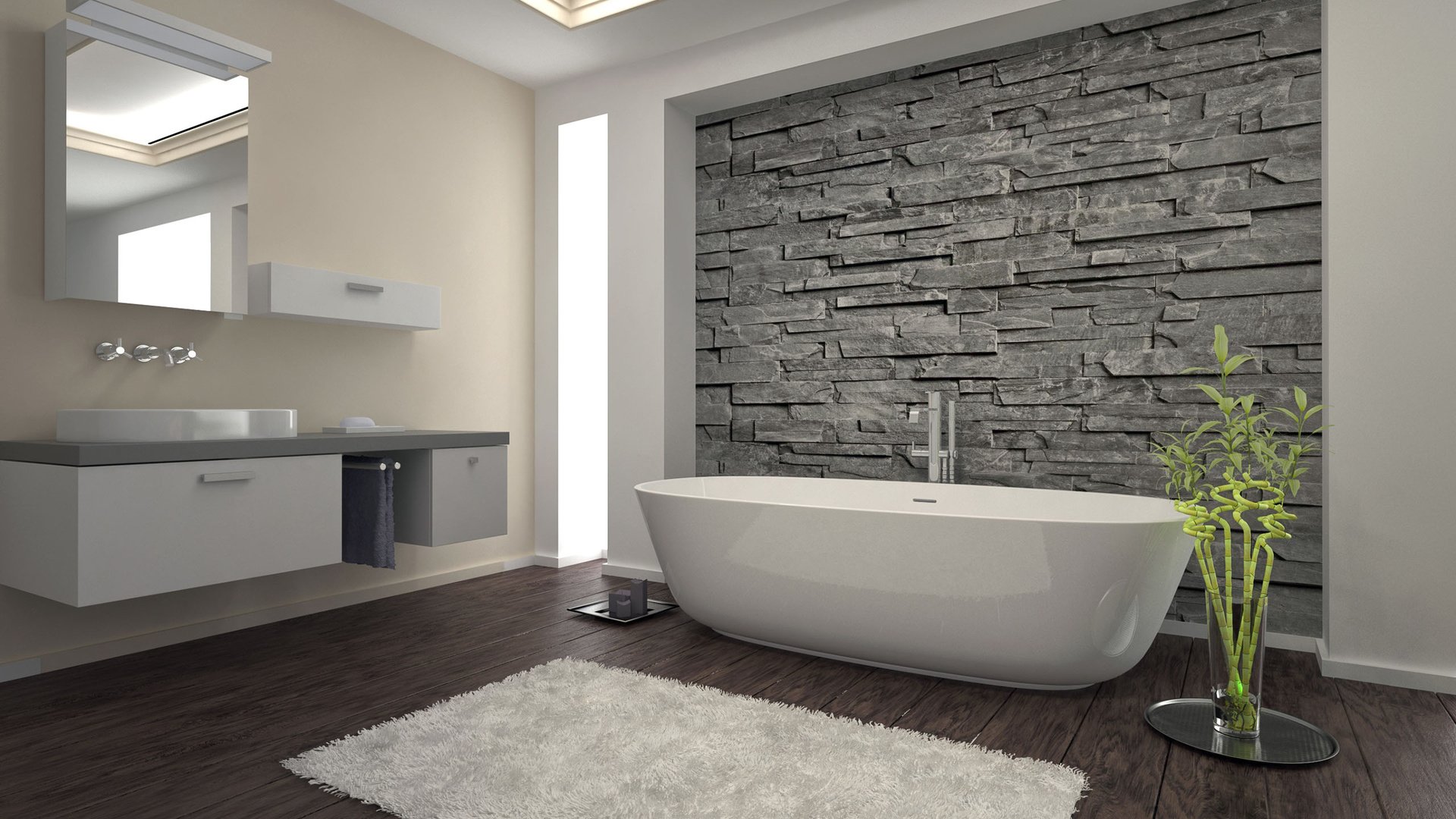 Обои стиль, интерьер, дизайн, ванная, style, interior, design, bathroom разрешение 2560x1440 Загрузить