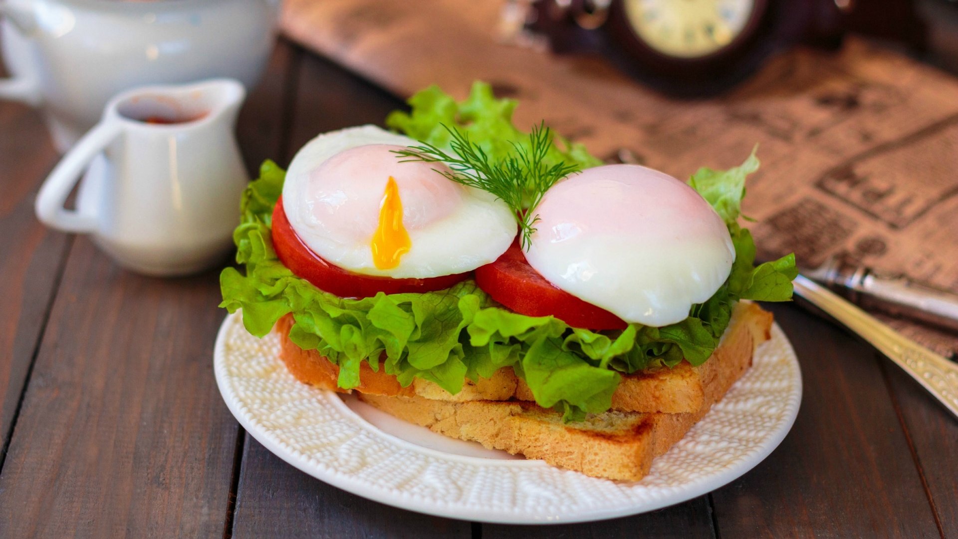 Обои бутерброд, хлеб, овощи, яйцо, пашот, sandwich, bread, vegetables, egg, poached разрешение 2000x1334 Загрузить