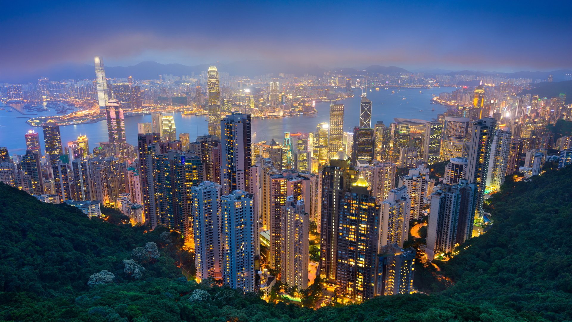 Обои ночь, река, города, небоскребы, китай, гонконг, night, river, city, skyscrapers, china, hong kong разрешение 6000x4004 Загрузить