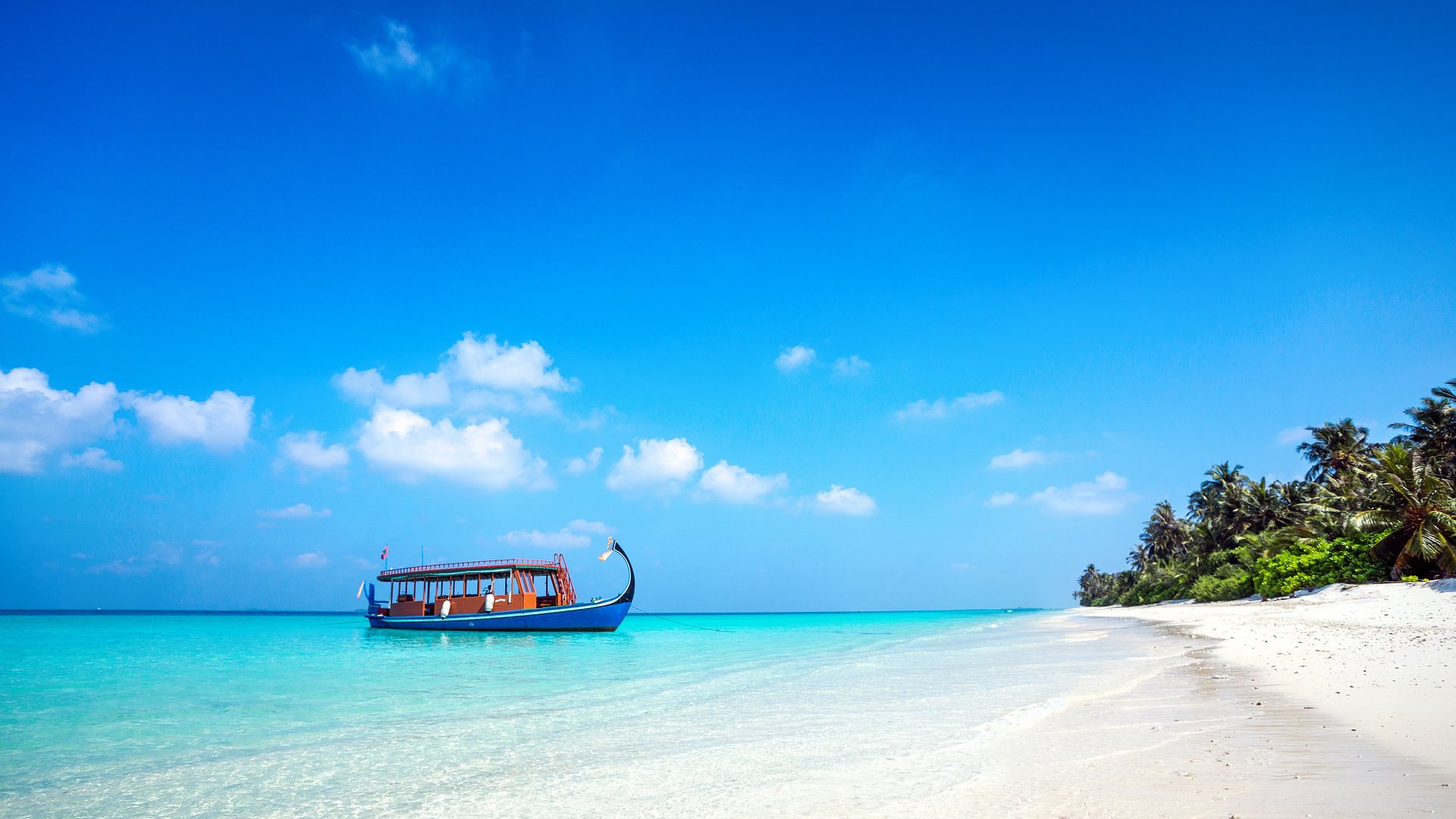 Обои море, пляж, лодка, остров, тропики, мальдивы, sea, beach, boat, island, tropics, the maldives разрешение 5675x3783 Загрузить