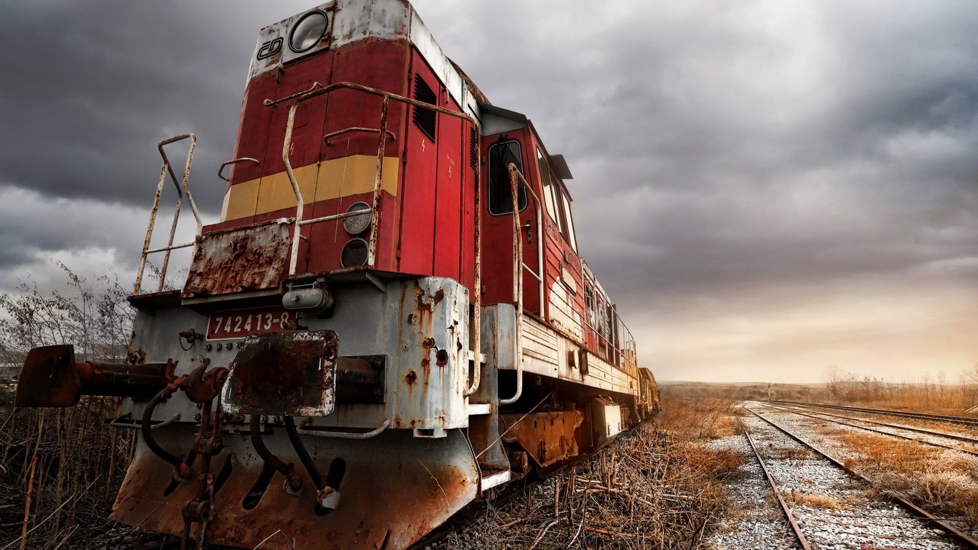 Обои дорога, поезд, железная, техника, локомотив, road, train, iron, technique, locomotive разрешение 2048x1366 Загрузить