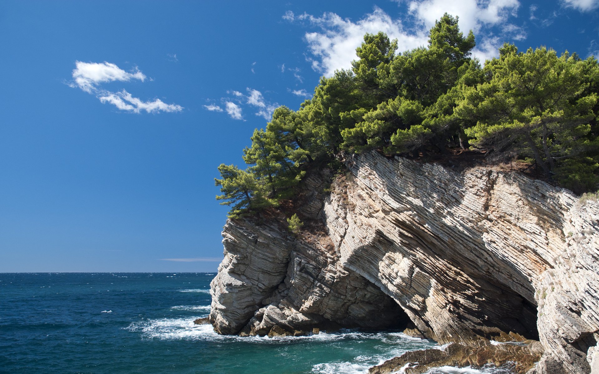 Обои скалы, хорватия, petrovac na moru, rocks, croatia разрешение 2560x1600 Загрузить