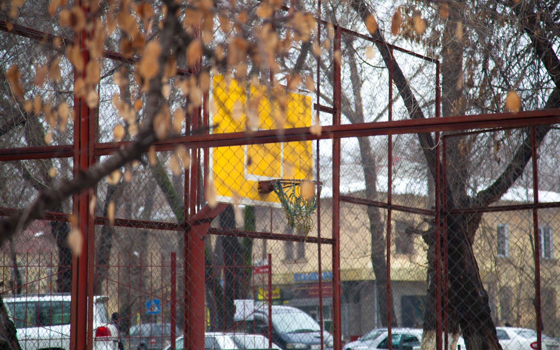 Обои осень, машины, щит, баскетбольная площадка, autumn, machine, shield, basketball court разрешение 5616x3744 Загрузить