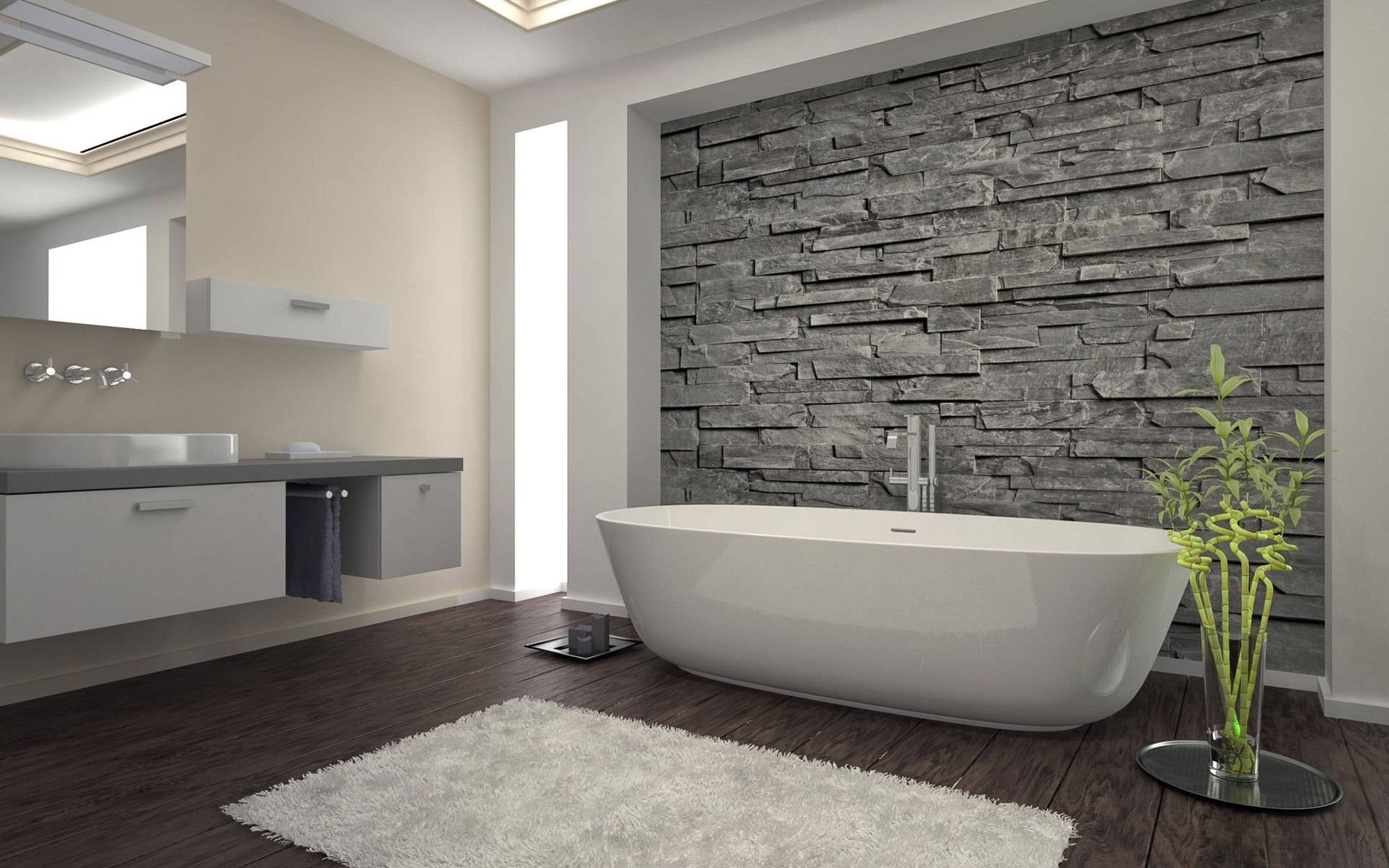 Обои стиль, интерьер, дизайн, ванная, style, interior, design, bathroom разрешение 2560x1440 Загрузить