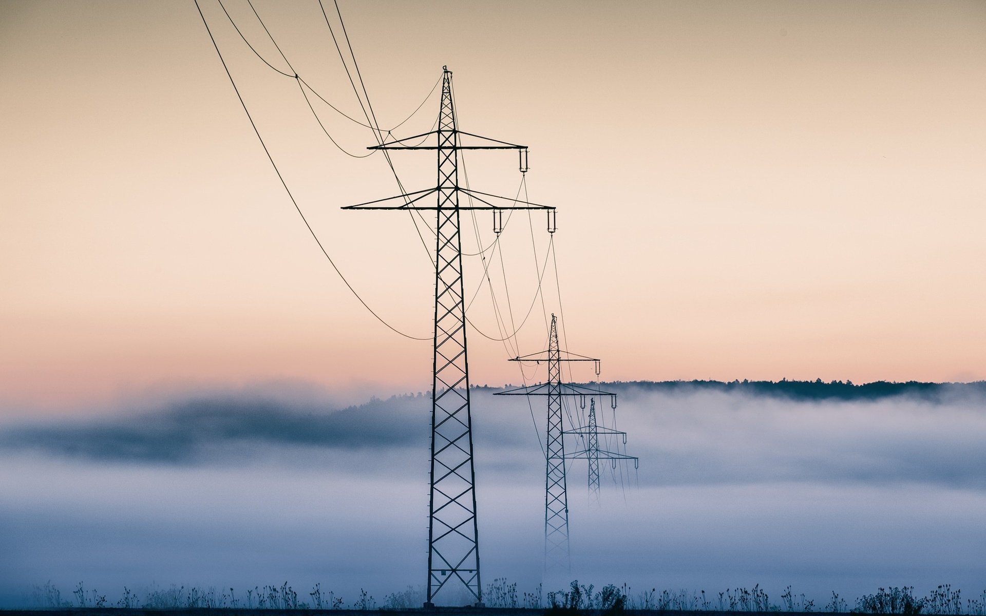 Обои небо, природа, лэп, the sky, nature, power lines разрешение 2047x1300 Загрузить