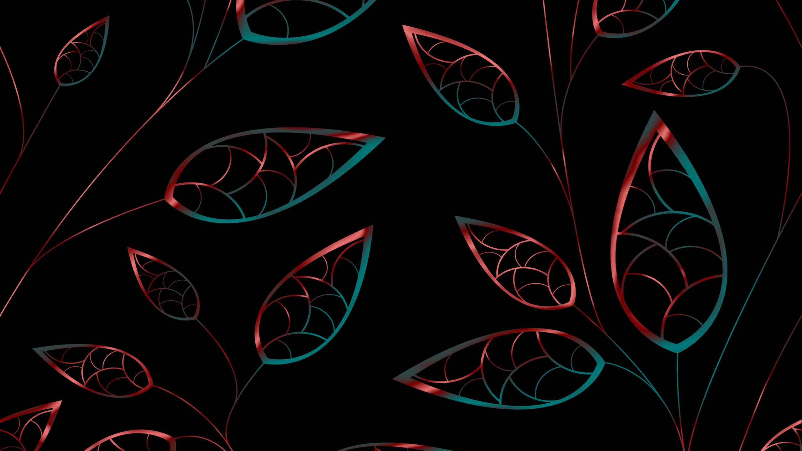 Обои обои, листья, узор, градиент, wallpaper, leaves, pattern, gradient разрешение 2560x1600 Загрузить