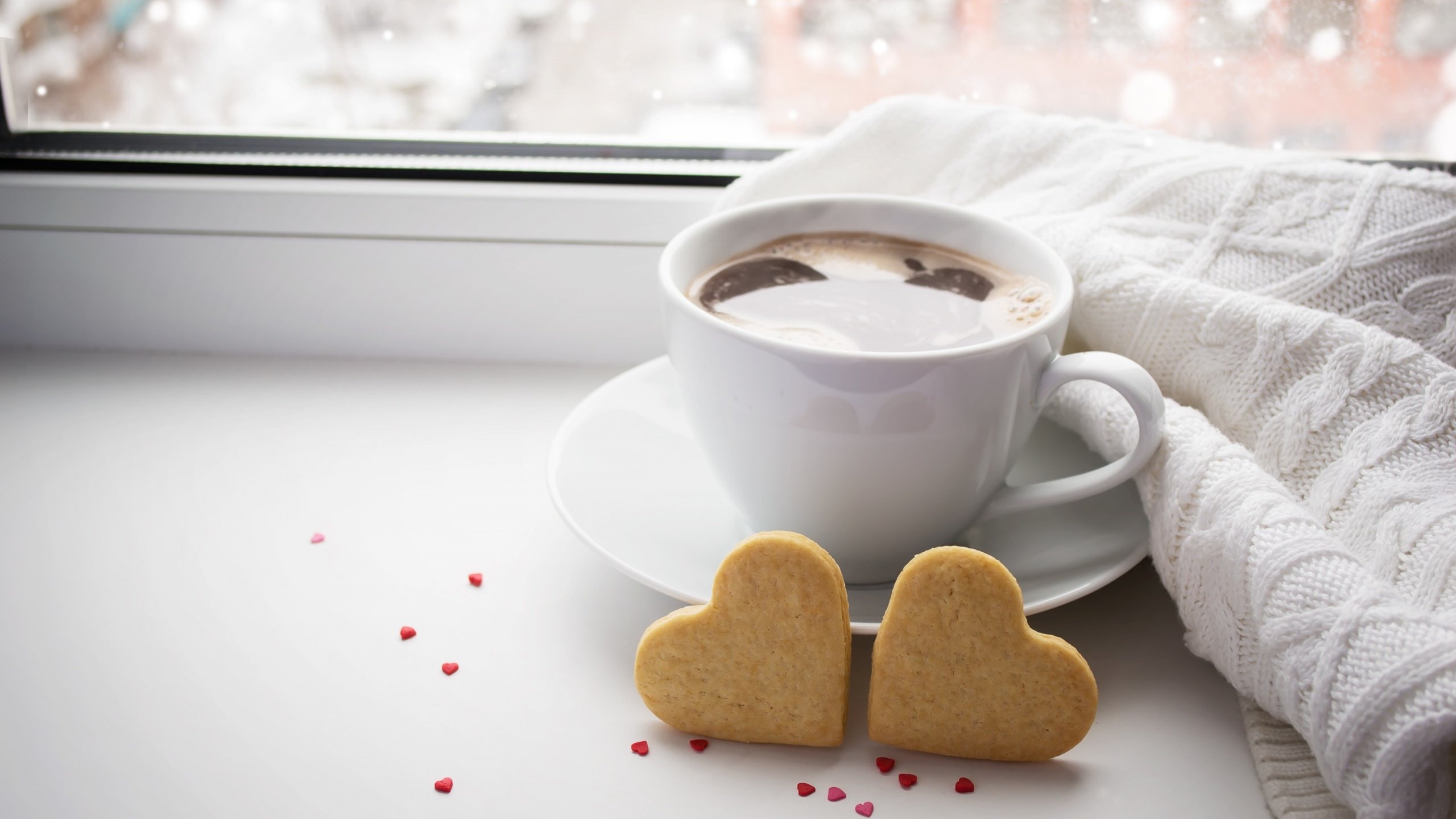 Обои кофе, чашка, сердечки, печенье, coffee, cup, hearts, cookies разрешение 2880x1800 Загрузить