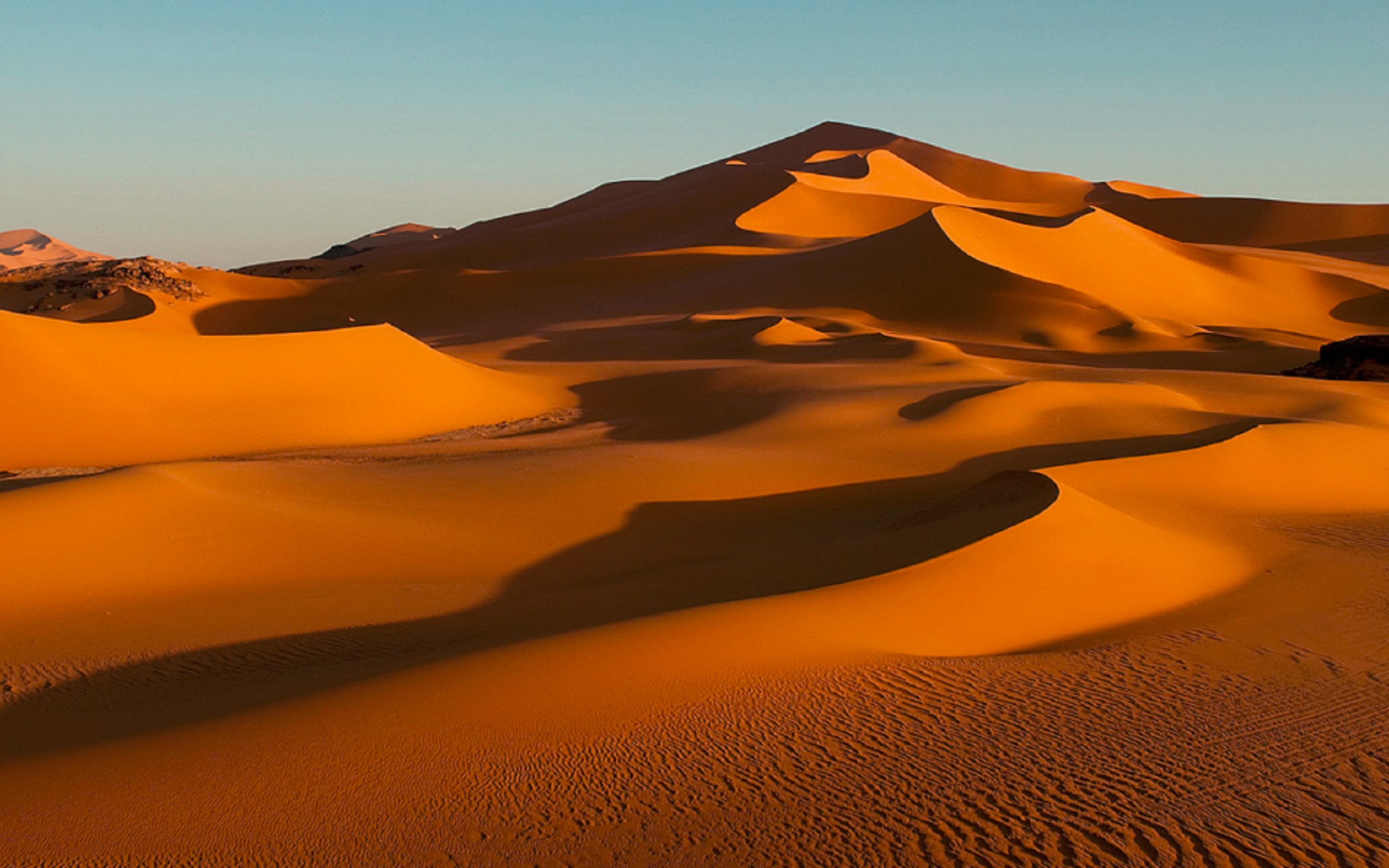 Обои природа, песок, пустыня, бархан, сахара, алжир, дюна, nature, sand, desert, barkhan, sugar, algeria, dune разрешение 3292x1600 Загрузить