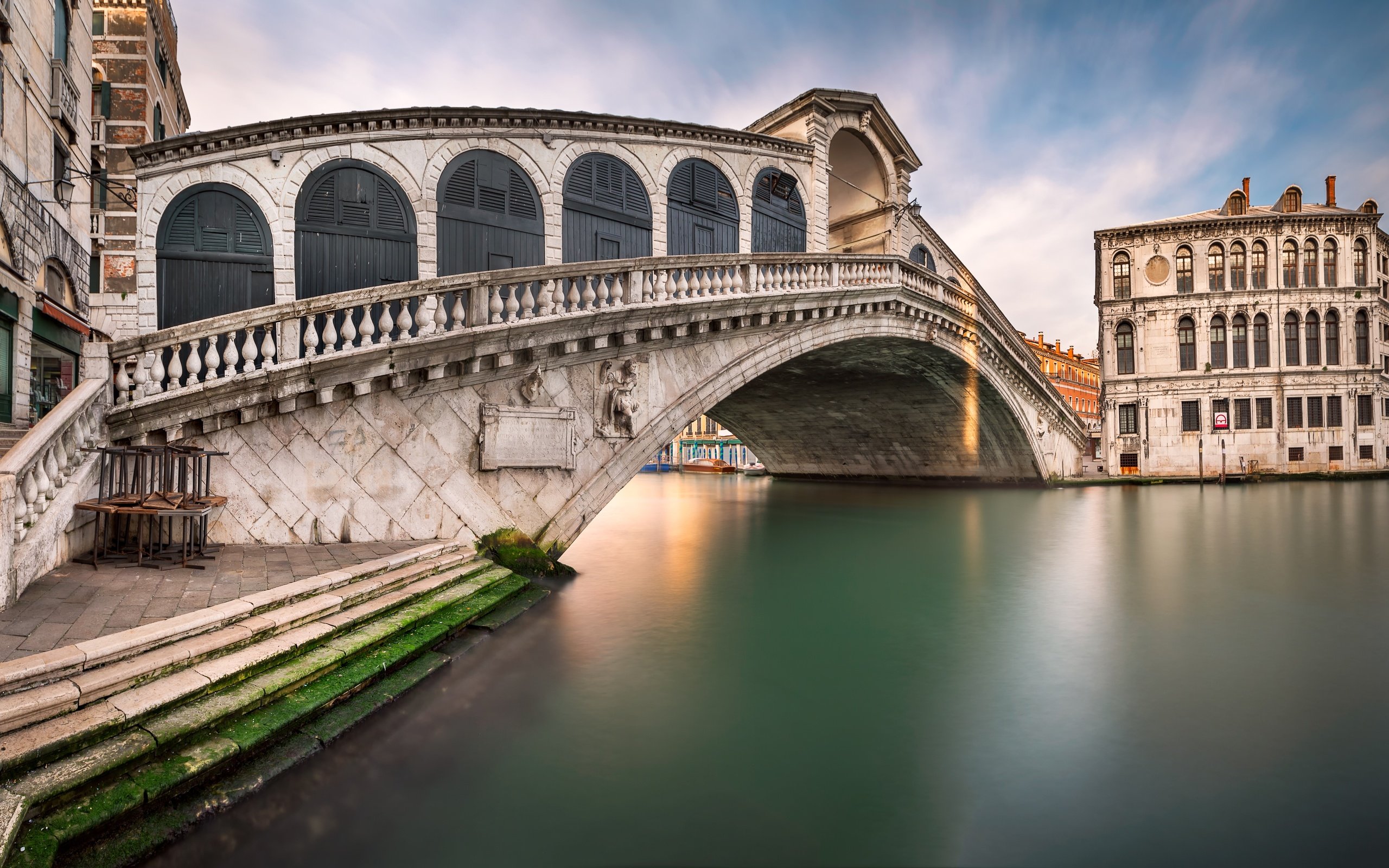 Обои панорама, венеция, канал, италия, cityscape, rialto bridge, san bartolomeo church, panorama, venice, channel, italy разрешение 6389x3594 Загрузить