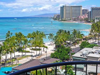 Обои пляж, океан, сша, отель, гаваи, гавайи, гонолулу, beach, the ocean, usa, the hotel, hawaii, honolulu разрешение 3840x2160 Загрузить