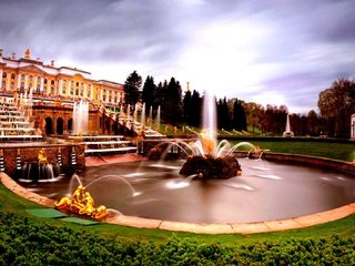 Обои фонтан, дворец, фонтаны, fountain, palace, fountains разрешение 2132x1080 Загрузить