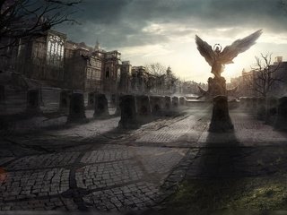 Обои ангел, кладбище, могилы, мрачный, angel, cemetery, graves, dark разрешение 1920x1200 Загрузить