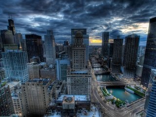 Обои небо, небоскребы, пасмурно, чикаго, the sky, skyscrapers, overcast, chicago разрешение 4305x2865 Загрузить