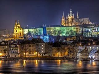 Обои замок, ночное освещение, castle, night lighting разрешение 2102x1400 Загрузить