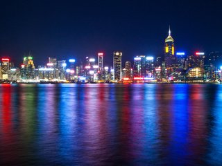 Обои огни, китай, гонконг, lights, china, hong kong разрешение 2500x1667 Загрузить