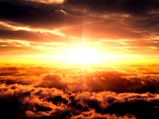 Обои небо, облака, солнце, закат, the sky, clouds, the sun, sunset разрешение 2000x1250 Загрузить