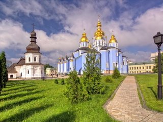 Обои храм, церковь, украина, михайловский собор, temple, church, ukraine, st michael's cathedral разрешение 1920x1200 Загрузить