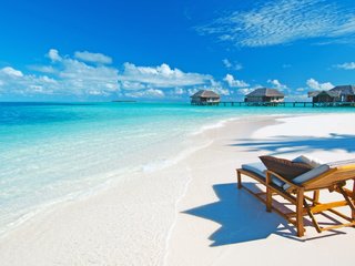 Обои море, пляж, отдых, бунгало, тропики, мальдивы, sea, beach, stay, bungalow, tropics, the maldives разрешение 4212x2536 Загрузить